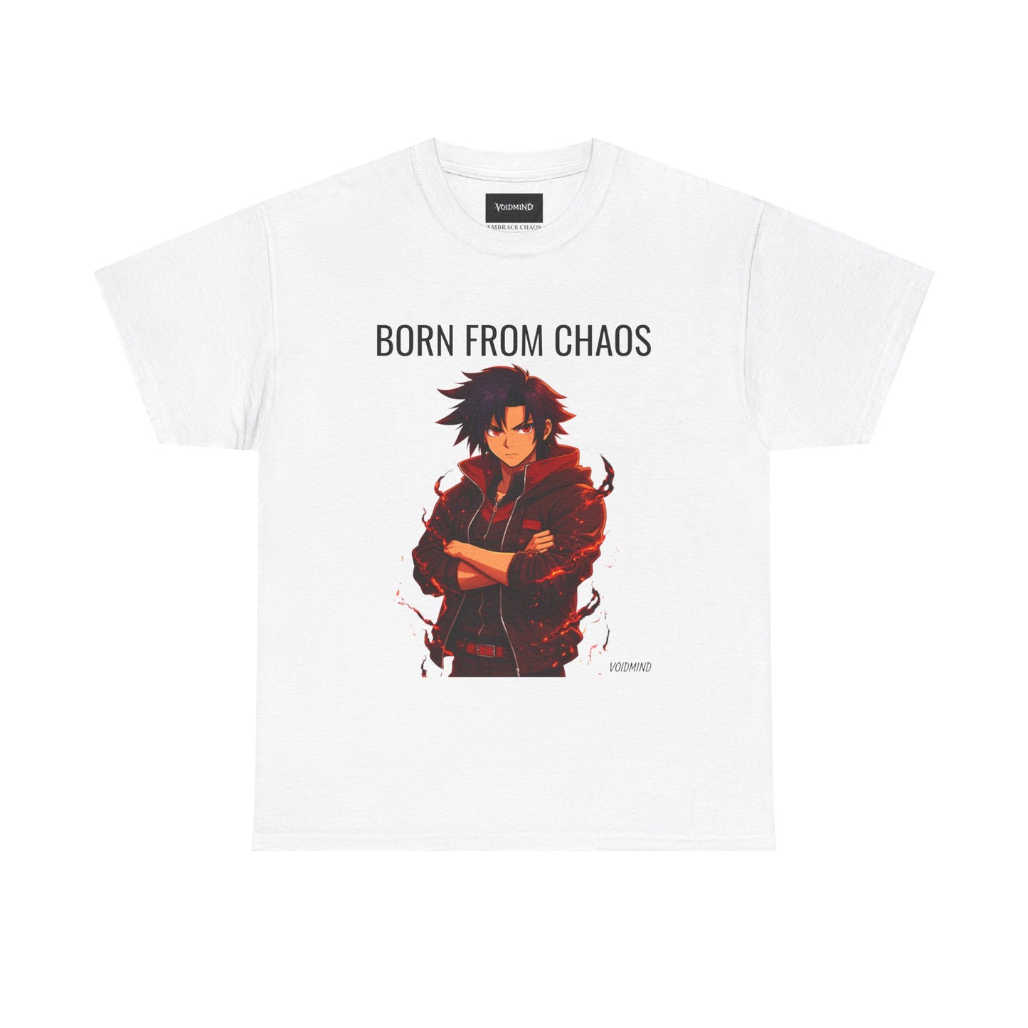 Born From Chaos T-Shirt – Dark Anime Streetwear Tee (Red Aura / No Peace Within)