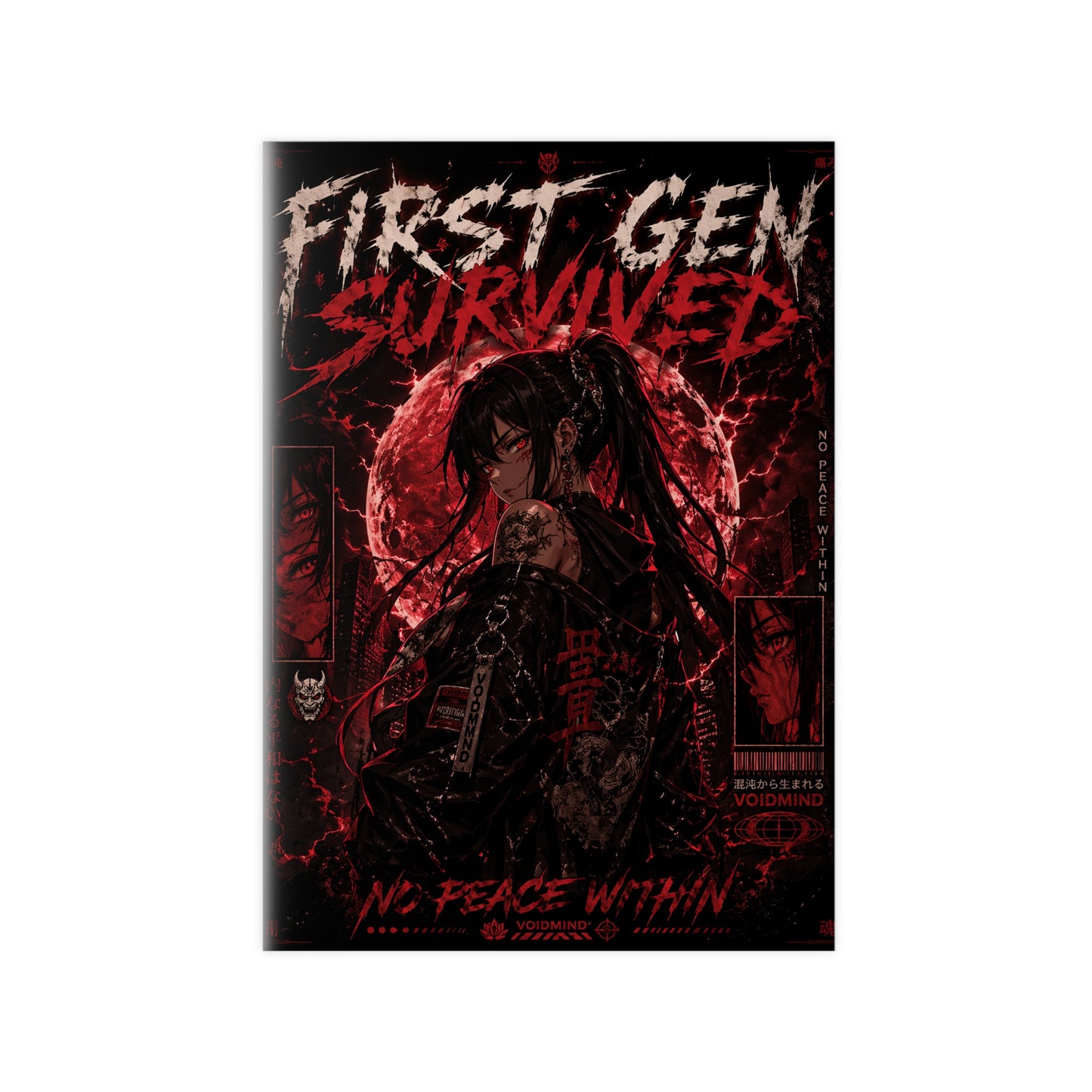 First Gen Survived Poster — Dark Anime Gothic Photopaper Art