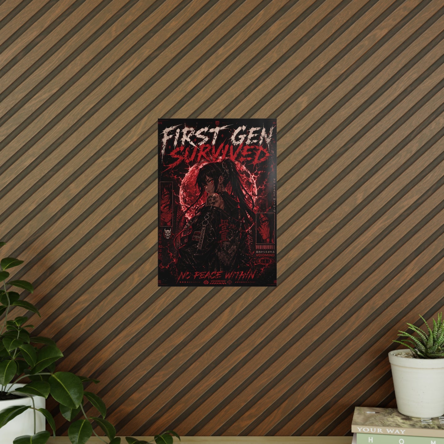 First Gen Survived Poster — Dark Anime Gothic Photopaper Art
