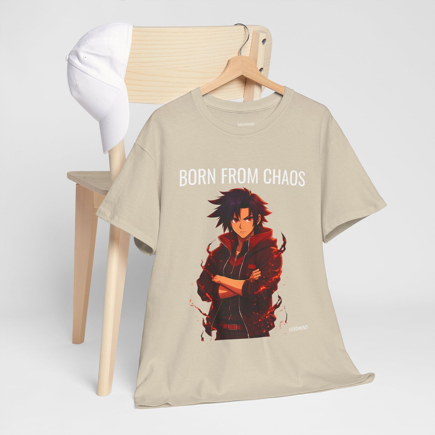 Born From Chaos T-Shirt – Dark Anime Streetwear Tee (Red Aura / No Peace Within)