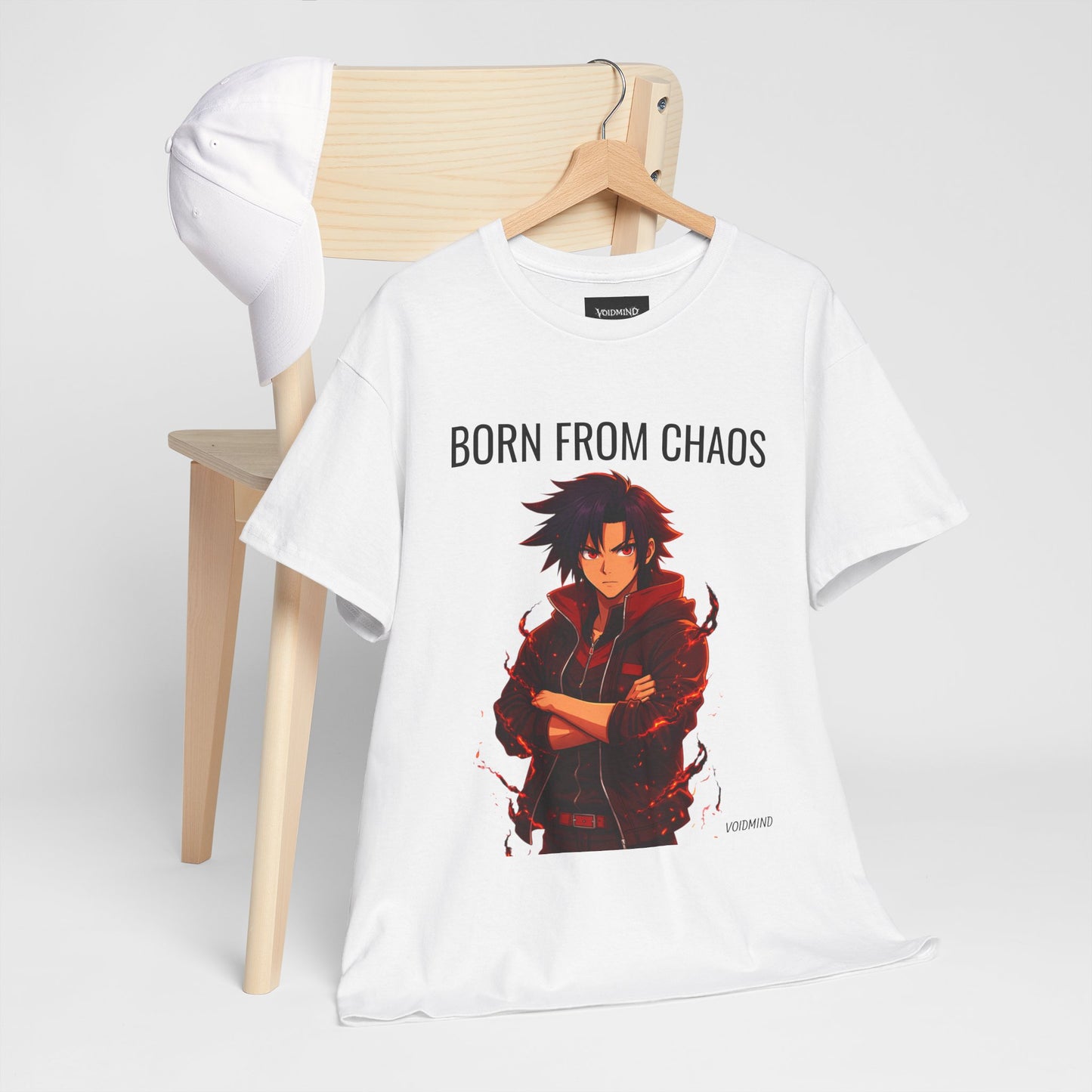 Born From Chaos T-Shirt – Dark Anime Streetwear Tee (Red Aura / No Peace Within)