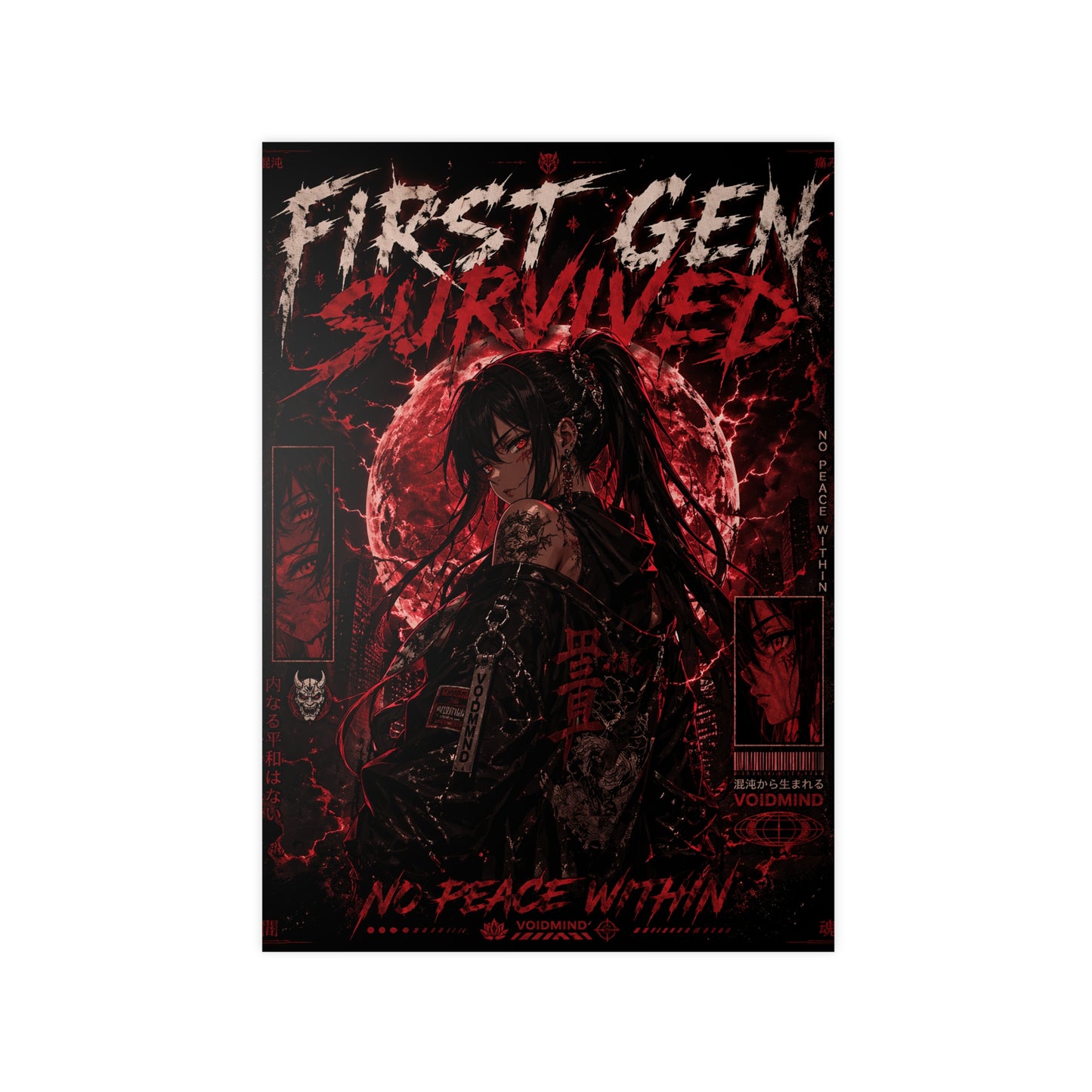 First Gen Survived Poster — Dark Anime Gothic Photopaper Art