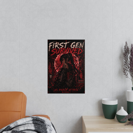 First Gen Survived Poster — Dark Anime Gothic Photopaper Art