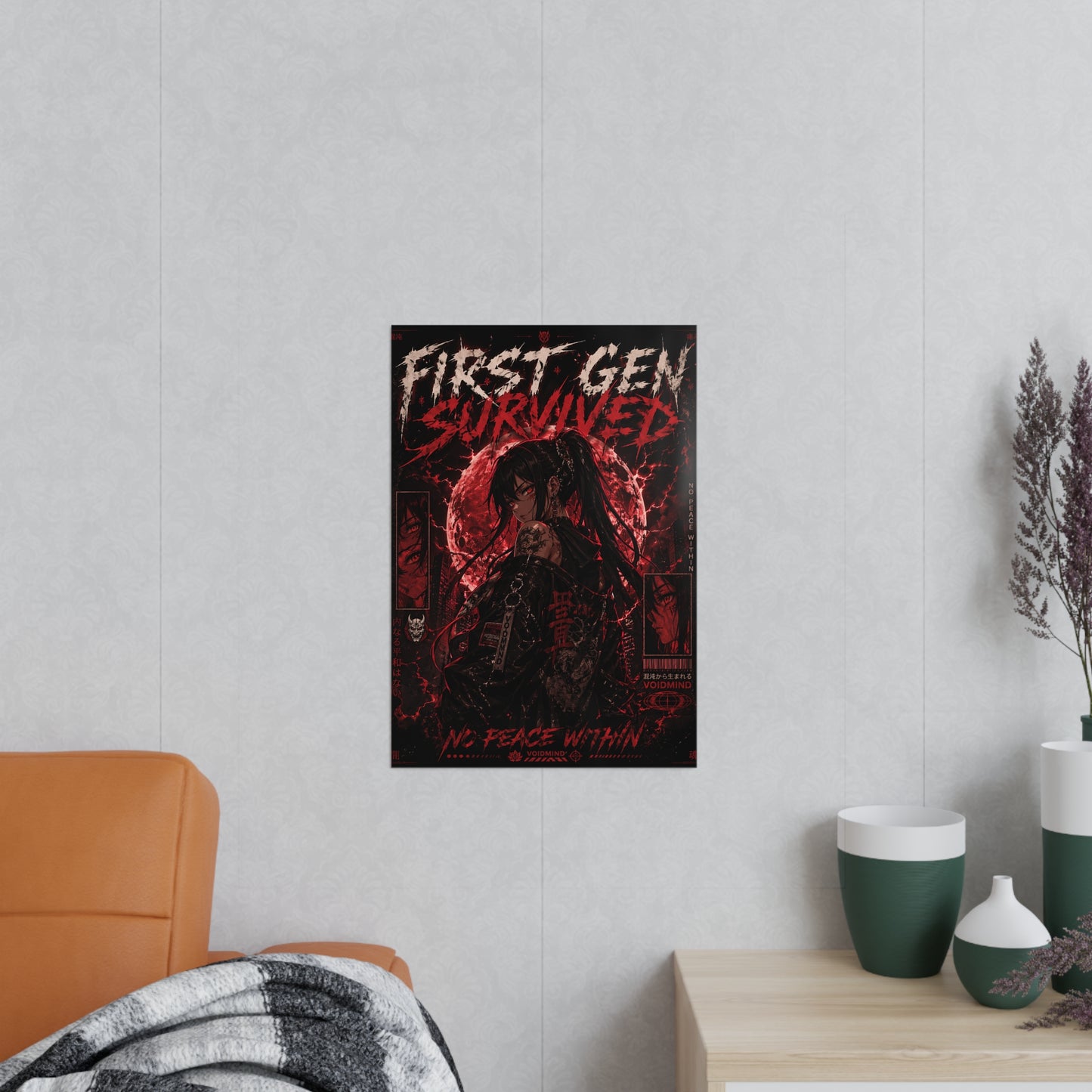 First Gen Survived Poster — Dark Anime Gothic Photopaper Art