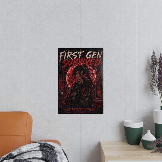 First Gen Survived Poster — Dark Anime Gothic Photopaper Art