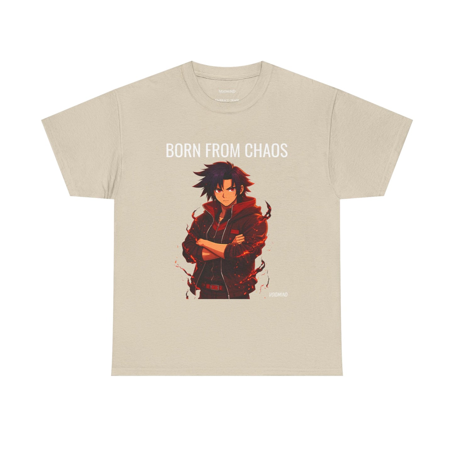 Born From Chaos T-Shirt – Dark Anime Streetwear Tee (Red Aura / No Peace Within)