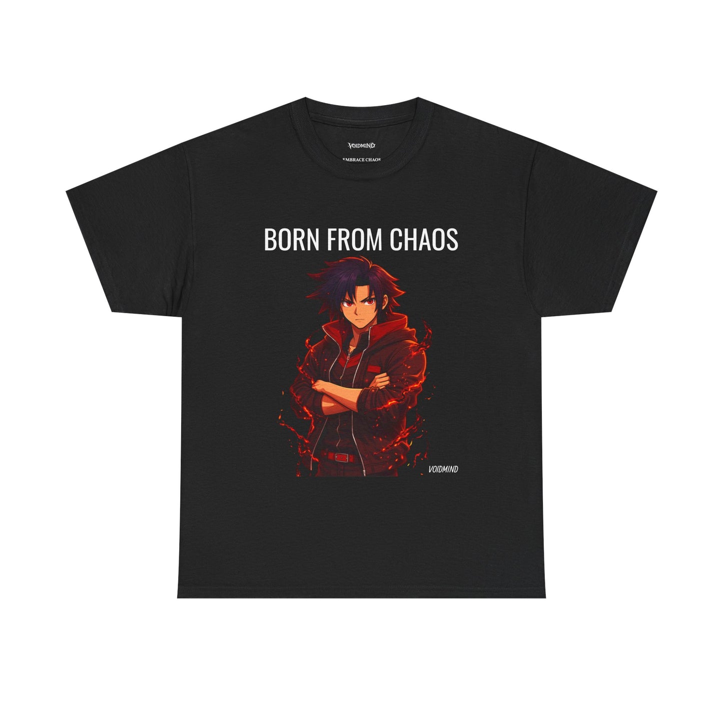 Born From Chaos T-Shirt – Dark Anime Streetwear Tee (Red Aura / No Peace Within)
