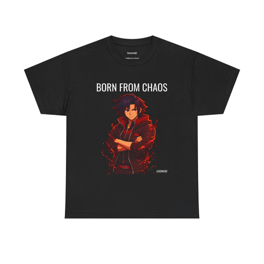Born From Chaos T-Shirt – Dark Anime Streetwear Tee (Red Aura / No Peace Within)