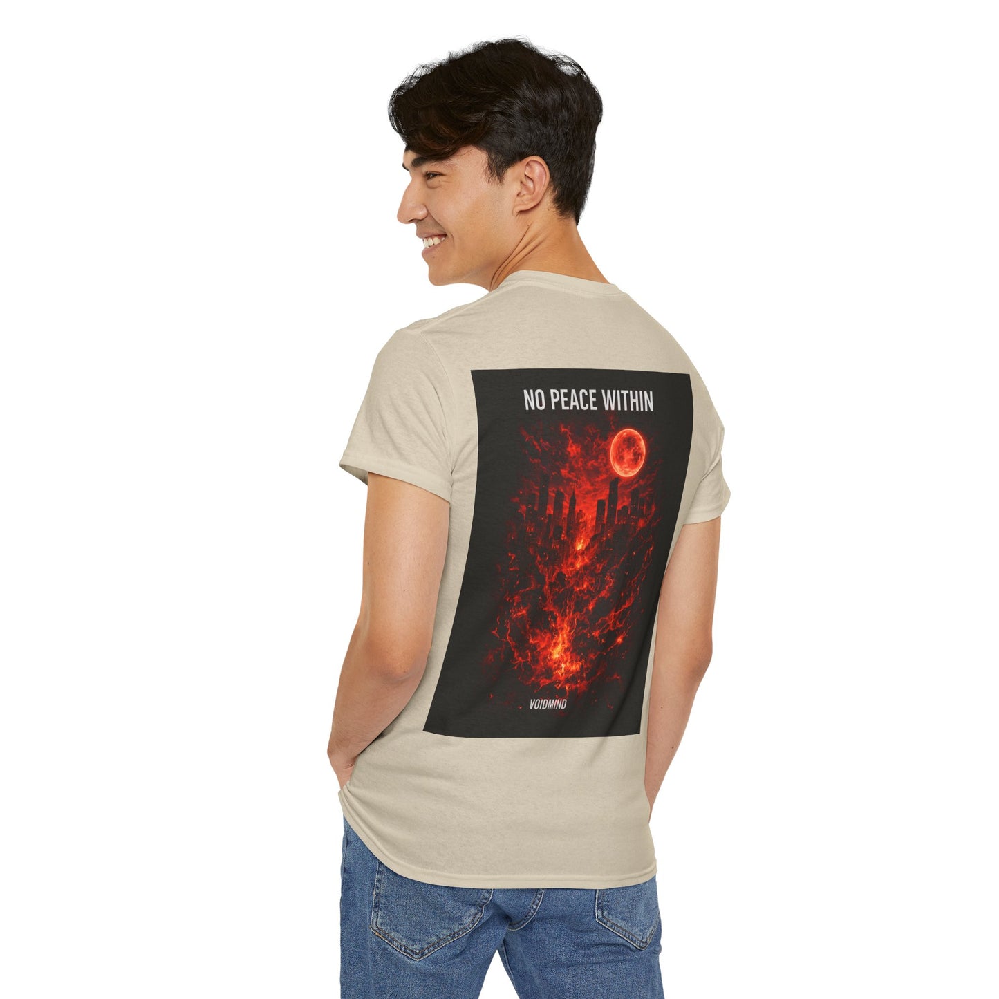 Born From Chaos T-Shirt – Dark Anime Streetwear Tee (Red Aura / No Peace Within)